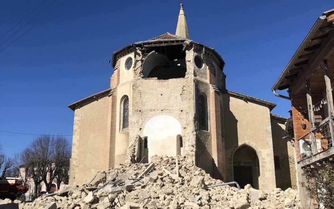Effondrement de la tour St Victor de l’Eglise de Saramon : communiqué de Mgr Lacombe
